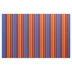Red Orange Blue Vertical Stripes Design   Fabric