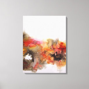 Red Orange Brown Abstract Art Canvas