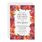 Red Orange Claret Watercolor Flowers Bridal Shower