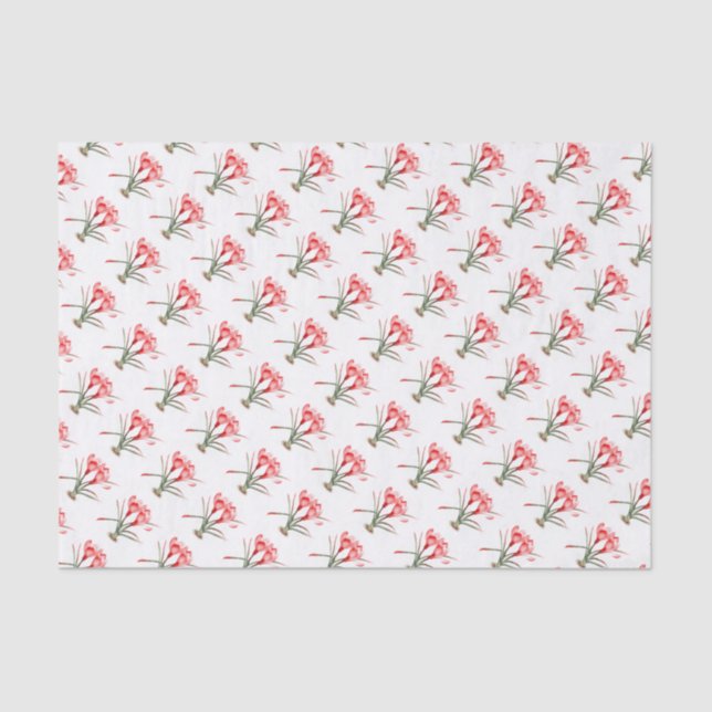 red orange crocus watercolor art tissue paper (Front)