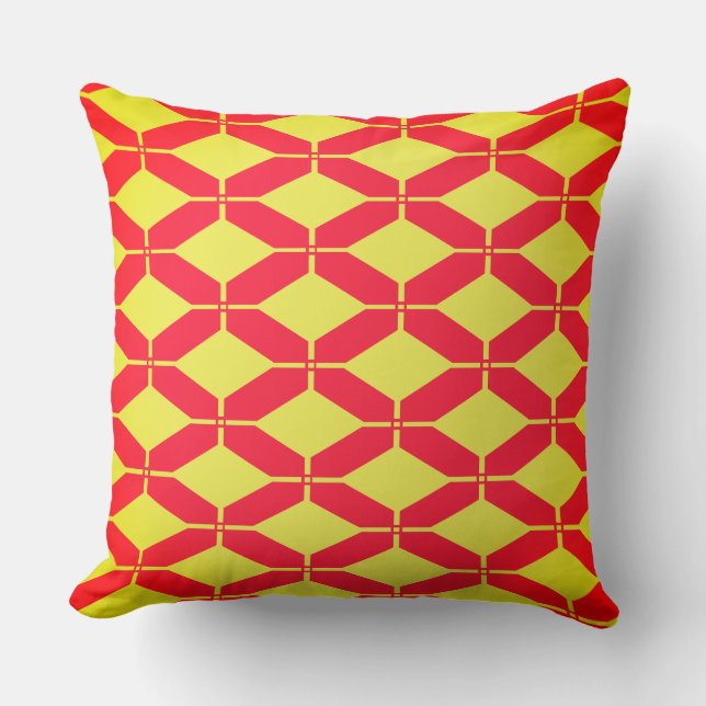 Red Orange Diamond  Cushion (Front)