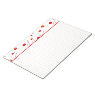 Red Orange Dots and Lines Border Notepad