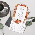 Red & Orange Fall Floral B Wedding All In One Invitation<br><div class="desc">Make sending the invitation and RSVP easy while amazing your guests with your beautiful Red & Orange Fall Floral B Wedding All In One Invitations.</div>