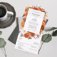 Red & Orange Fall Floral B Wedding
