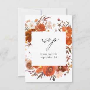 Red & Orange Fall Floral w Meal RSVP