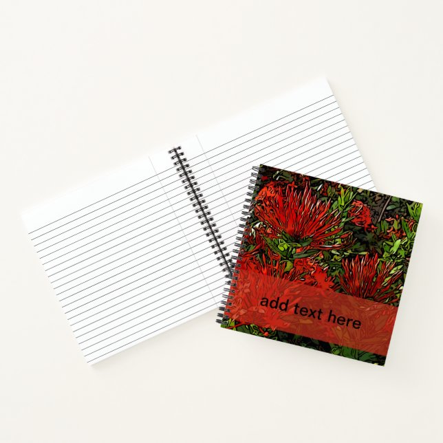 Red Orange Firebush Plant Notebook (Inside)