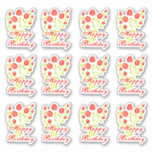 Red Orange Floral Sticky