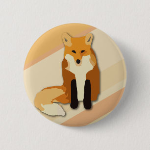 Red Orange Fox 6 Cm Round Badge