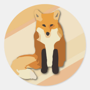 Red Orange Fox Classic Round Sticker