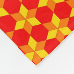 Red Orange Geometric Sherpa Throw Fleece Blanket