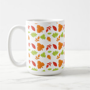 RED ORANGE GREEN AUTUMN LEAVES COFFEE MUG