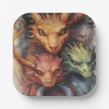 Red orange Green Dragons