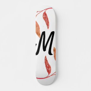 red orange green sparkle glitter add our name mono skateboard
