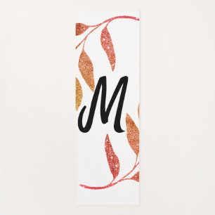 red orange green sparkle glitter add our name mono yoga mat