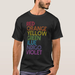 Red Orange Green Yellow Blue Indigo Violet Rainbow T-Shirt
