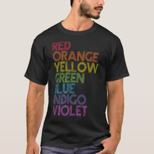 Red Orange Green Yellow Blue Indigo Violet Rainbow T-Shirt
