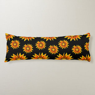Red Orange Kiss Golden Flame Gazania Flowers Body Cushion
