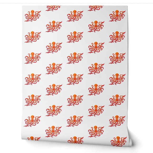 Red & Orange Octopus Wallpaper (Unrolling)