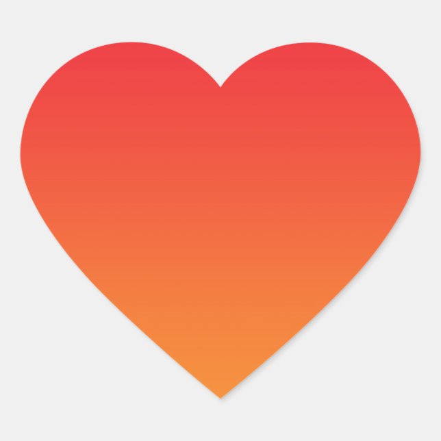 Red & Orange Ombre Heart Sticker (Front)