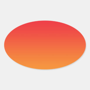 Red & Orange Ombre Oval Sticker