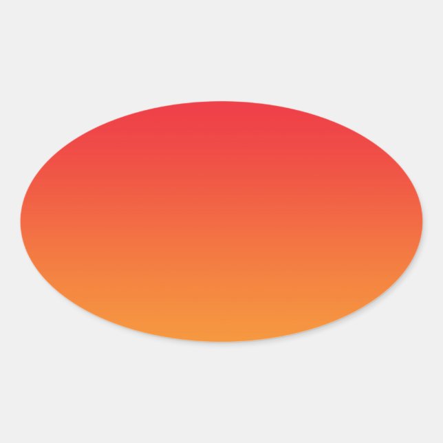 Red & Orange Ombre Oval Sticker (Front)