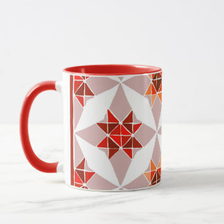 Red orange pattern mug