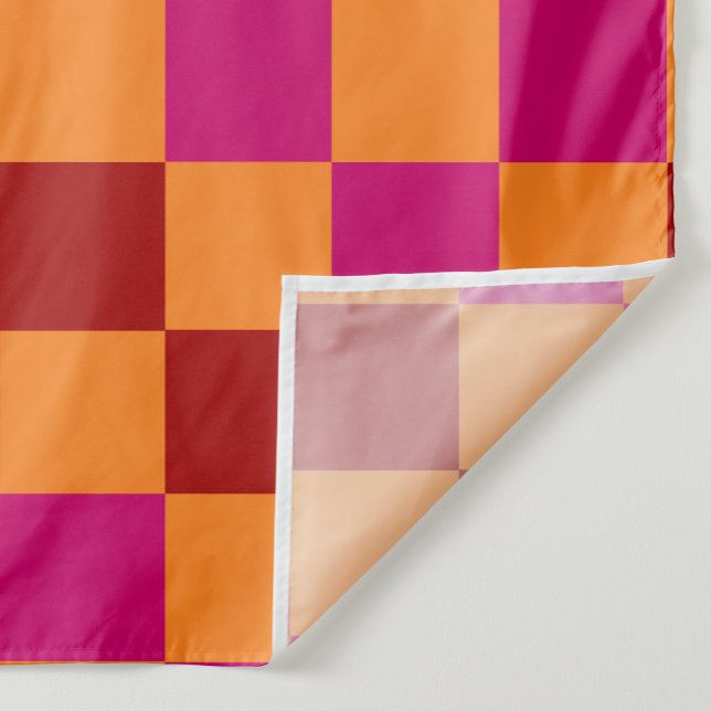 Red Orange Pink Checkered Pattern Design  Fabric (Creator Uploaded)