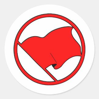 Red Orange Pink Flag Plain No Symbol Blank Classic Round Sticker