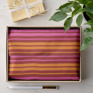 Red Orange Pink Vertical Stripes Design Tissue Paper