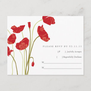 Red-Orange Poppies RSVP Card