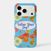 Red Orange Poppy Poppies floral Blue Your Joy