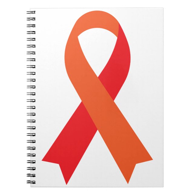 Red & Orange Ribbon MPN Myeloproliferative Disease Notebook (Front)