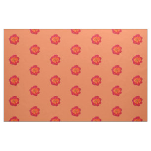 Red Orange Rose Fabric