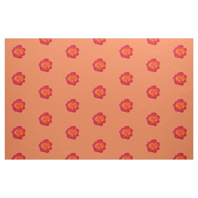 Red Orange Rose Fabric (Fat Quarter)