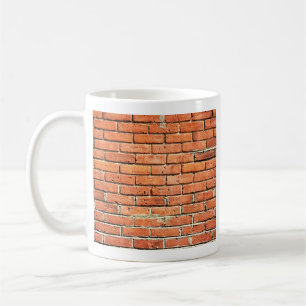 Red Orange Small Brick Wall Coffee Mug
