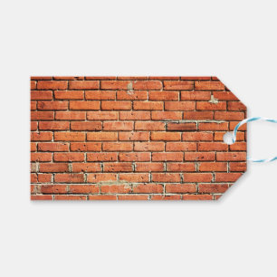 Red Orange Small Brick Wall Gift Tags