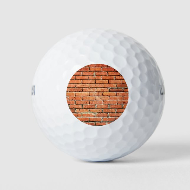 Red Orange Small Brick Wall Golf Balls (Front)