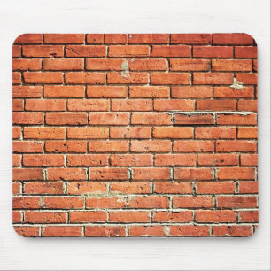 Red Orange Small Brick Wall Mouse Mat