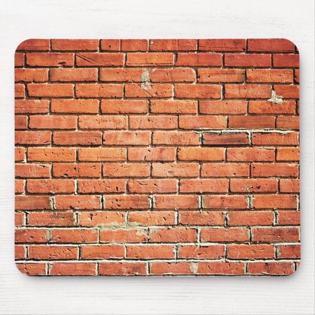 Red Orange Small Brick Wall Mouse Mat (Front)