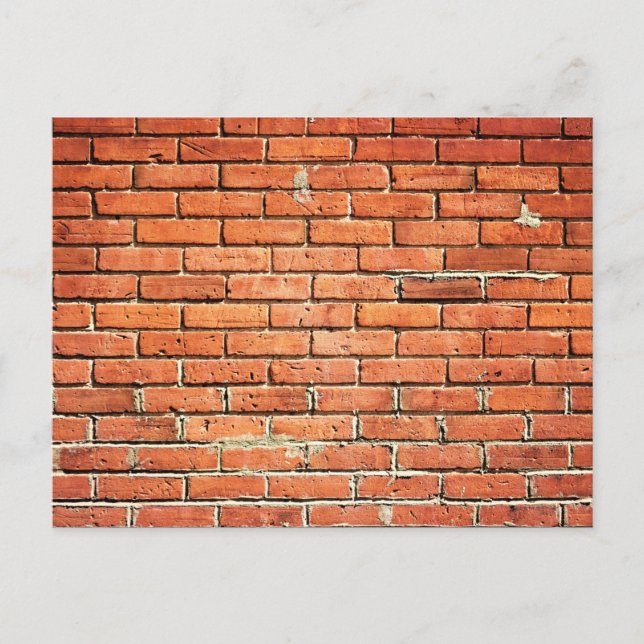 Red Orange Small Brick Wall Postcard (Front)
