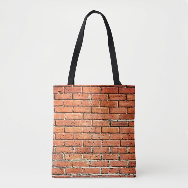 Red Orange Small Brick Wall Urban Tote Bag (Front)