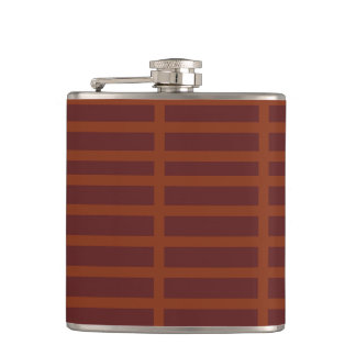 Red orange striped pattern hip flask