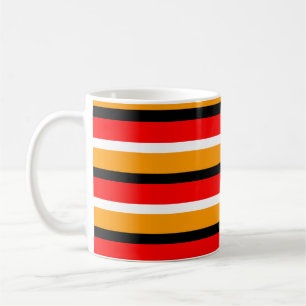 Red Orange Stripes Pattern Design Coffee Mug