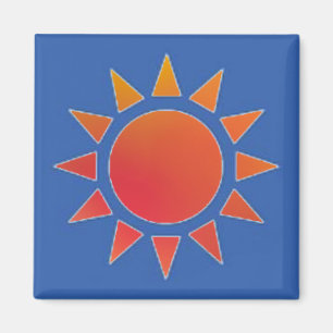 Red Orange Sun Magnet