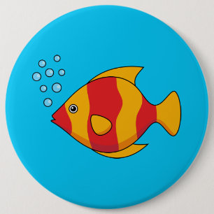 Red Orange Tropical Fish 6 Cm Round Badge