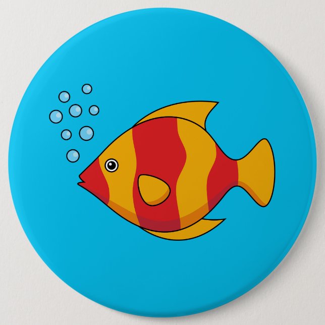 Red Orange Tropical Fish  6 Cm Round Badge (Front)