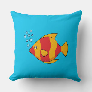 Red Orange Tropical Fish  Cushion
