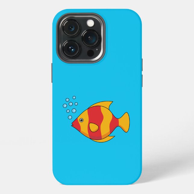 Red Orange Tropical Fish  iPhone Case (Back)