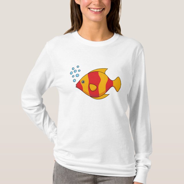 Red Orange Tropical Fish  T-Shirt (Front)