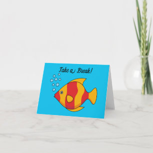 Red Orange Tropical Fish Thank You Card